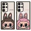 Cute Cartoon Labubu | Big Head Pink Brown - Phone Case Samsung Galaxy S25 S24 S23 S22 Ultra