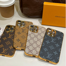 Lou Classic Monogram iPhone Case With Electroplated Gold Edges