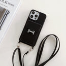 H Card Bag Leather Crossbody iPhone Case