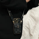 Lou Classic Leather iPhone Case With Card Wallet And Strap