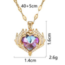 French Luxe Red Heart Pendant Necklace – Dainty Glamour with Full Rhinestones accessories