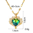 French Luxe Red Heart Pendant Necklace – Dainty Glamour with Full Rhinestones accessories