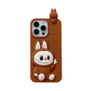 Cute Cartoon Labubu 3d Silicon Case | Brown Pink - iPhone Case