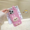 Cute Cartoon Labubu 3d Silicon Case | Brown Pink - iPhone Case