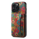 Vintage  Floral seasons Leather Wallet Case  – Boho Chic Protection for iPhone Case
