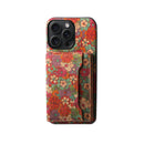 Vintage  Floral seasons Leather Wallet Case  – Boho Chic Protection for iPhone Case