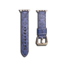 Leather Monogram Apple Watch Bands Leather Blue-YH24422