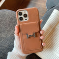 H Card Holder Leather iPhone Case
