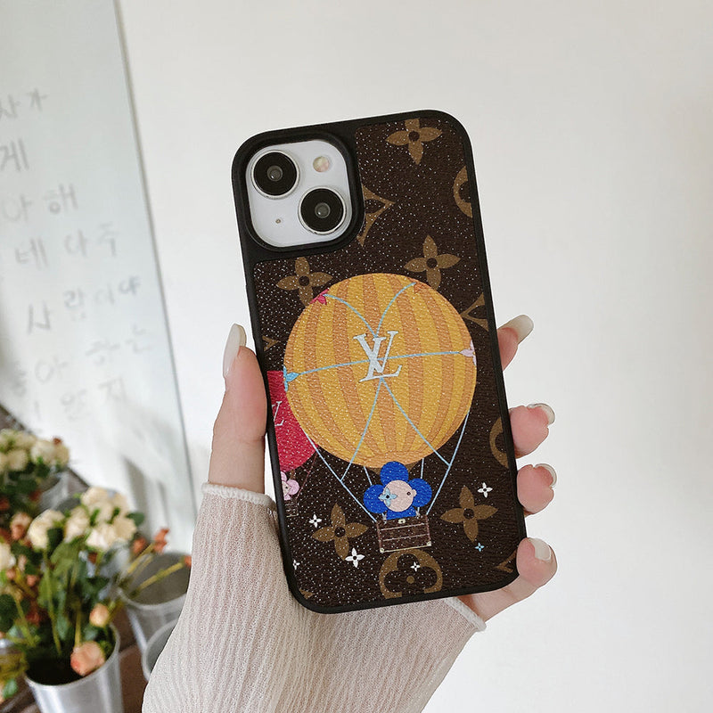 Lou Balloon & Heart Leather iPhone Case