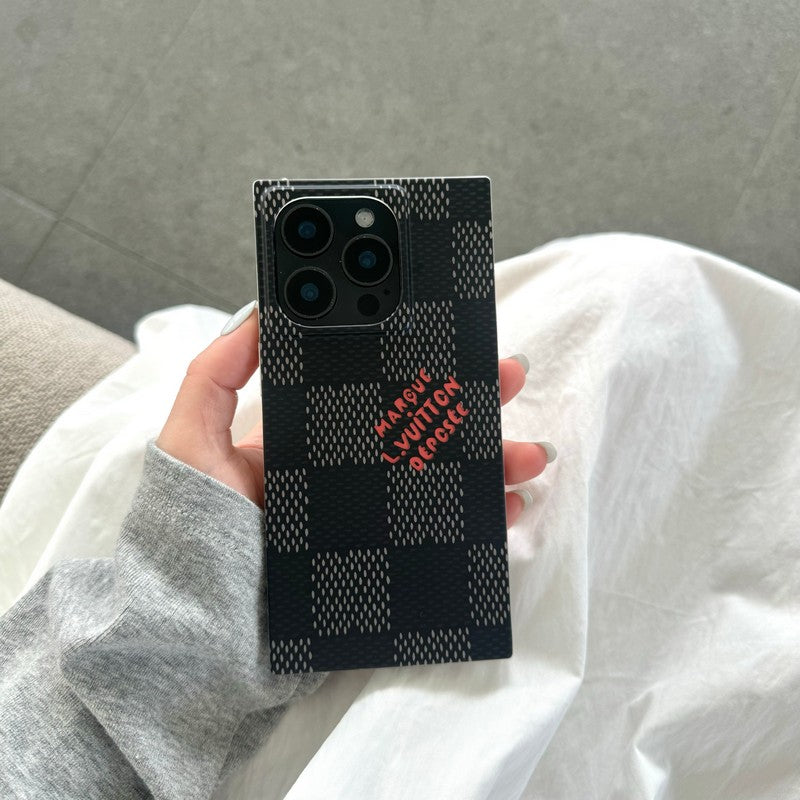 Lou Black & White Sqaure iPhone Case