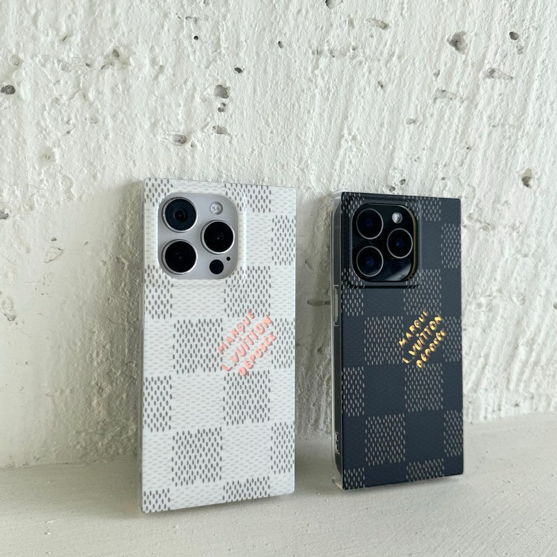 Lou Black & White Sqaure iPhone Case