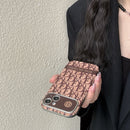 CD White & Brown Color Leather iPhone Case