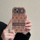 Lou Brown & Black Classic Leather iPhone Case