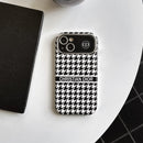 CD White & Brown Color Leather iPhone Case