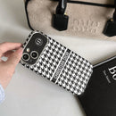 CD White & Brown Color Leather iPhone Case