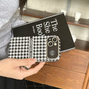 CD White & Brown Color Leather iPhone Case