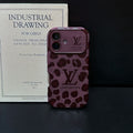 Lou Brown & Purple Color Leather iPhone Case