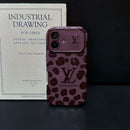 Lou Brown & Purple Color Leather iPhone Case