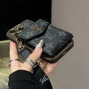 Lou Classic Leather iPhone Case With Card Wallet And Strap