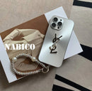 Elegant Letter Shine x Mono iPhone Case With Chain