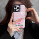 Miu Green & Pink Leather iPhone Case