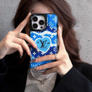Lou Blue Leather iPhone Case