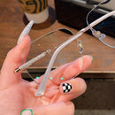 WOMEN'S LARGE FRAME DIAMOND RIMLESS ANTI-BLUE LIGHT PRESBYOPIA GLASSES