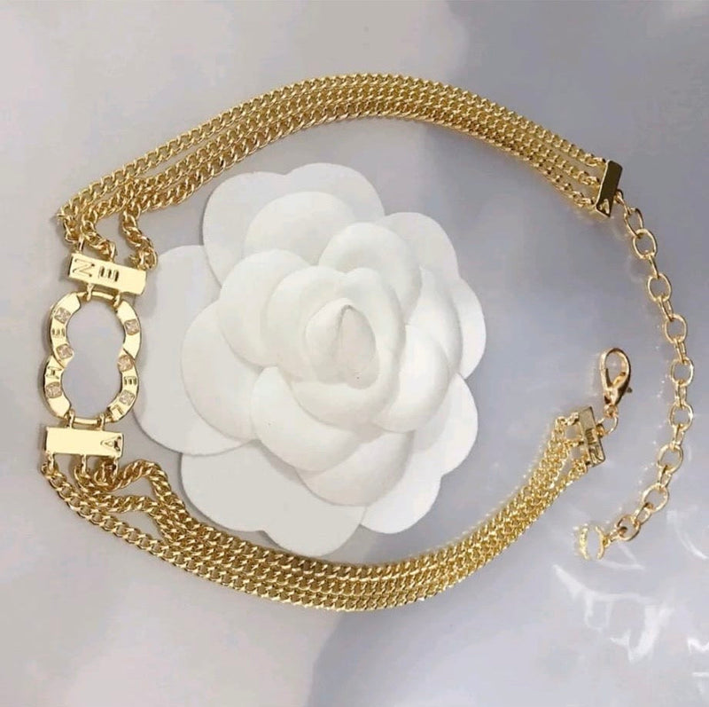 Luxury Brand CC Pendant Necklace Choker