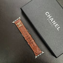 Luxury Gold Monogram 3D Embossed Leather Apple Watch Strap