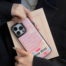 Miu Green & Pink Leather iPhone Case