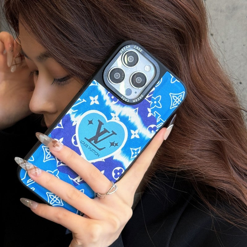 Lou Blue Leather iPhone Case