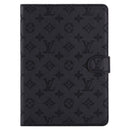 3D Embossed Canvas Monogram Holster Apple iPad Flip Cover With Stand Function