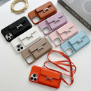 H Card Holder Leather Chain iPhone 16 Case