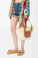 Luxurious Palm Leaf and Natural Tan LYW Basket