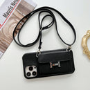 H Card Holder Leather Chain iPhone 16 Case
