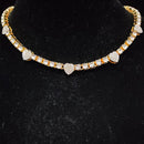 Rhinestone Heart Chain