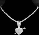 Iced Out Heart Pendant Tennis chain