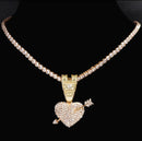 Iced Out Heart Pendant Tennis chain