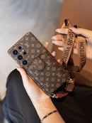 Lou Advanced Leather Phone Case With Card Wallet And Strap