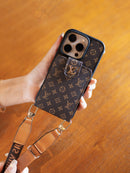 Lou Advanced Leather Phone Case With Card Wallet And Strap