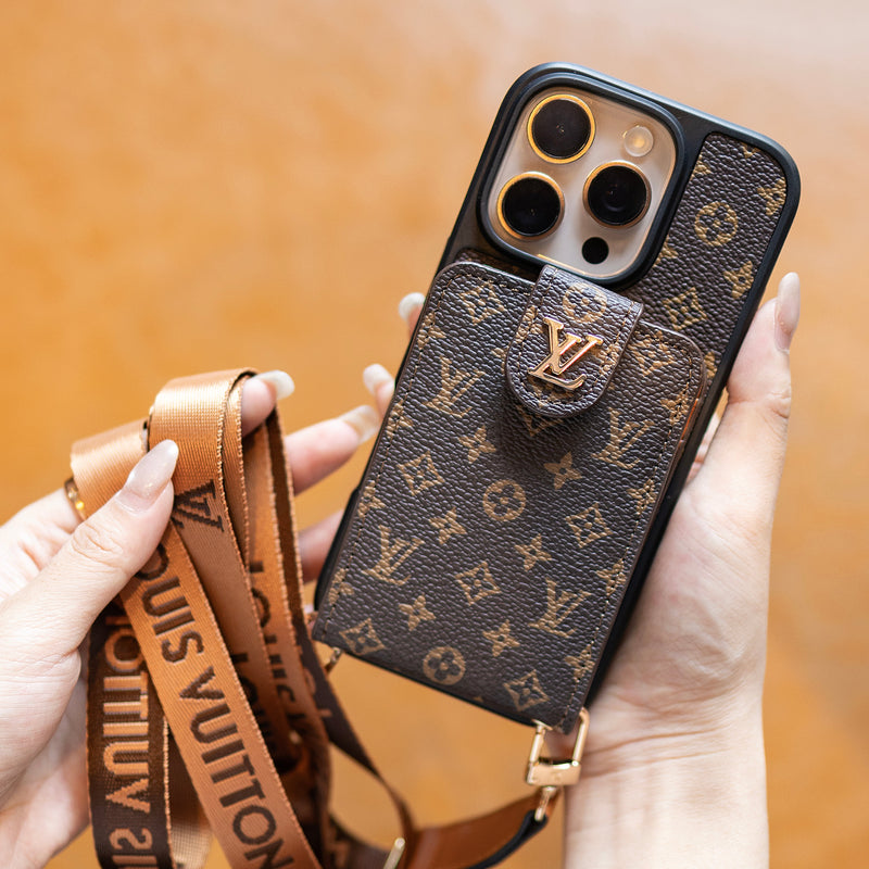 Lou Advanced Leather Phone Case With Card Wallet And Strap