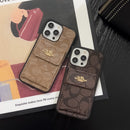 Coach iPhone Case With Card Holder Wallet Dark Brown  -SZK240425