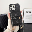Lou Card Bag Chain Black & White iPhone Case