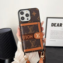 Lou Card Bag Chain Classic Brown iPhone Case