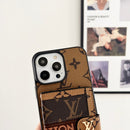 Lou Card Bag Chain Classic Brown iPhone Case