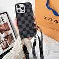 Lou Black & White Crossbody iPhone Case