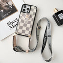 Lou Black & White Crossbody Card Bag iPhone Case