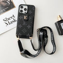 Lou Black & White Crossbody Card Bag iPhone Case