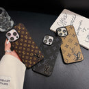 Lou Black Logo Leather iPhone Case