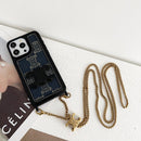 CE Gold Chain Leather iPhone 16 Case